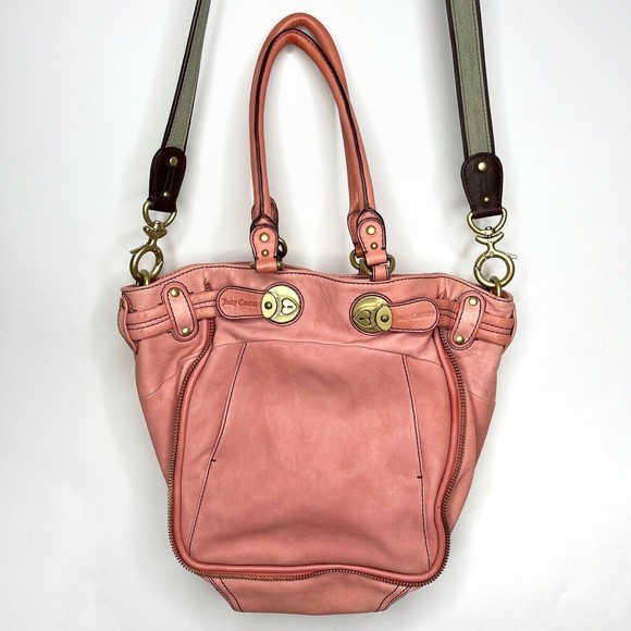 Juicy Couture Pink Large Crossbody Bucket Bag Purse - Picture 2 of 14